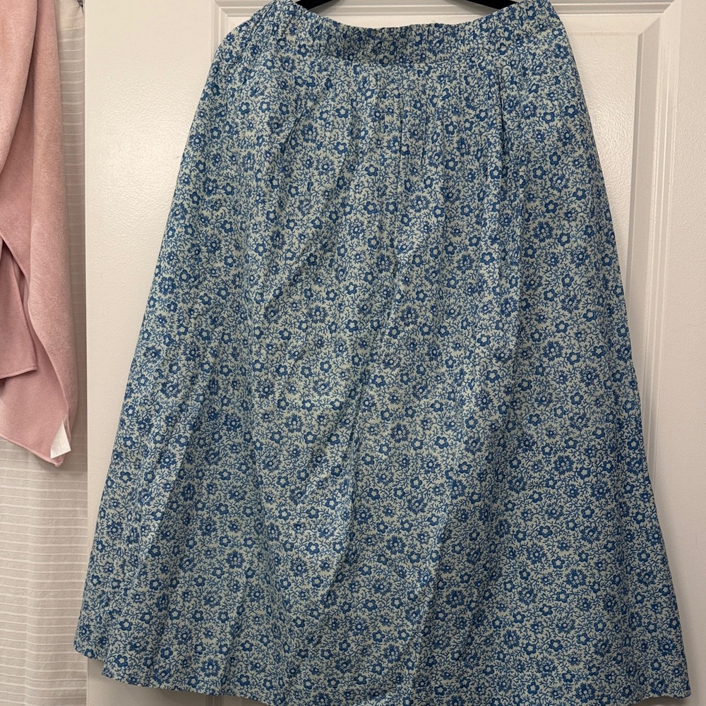 Sea New York Blue Floral Midi Skirt